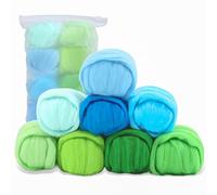 Namner Needle Felt Wool Set, 80g in 8 Colors, Wool Felt Roving for Needle Felting, DIY Starter Kit for Wool Crafts, Spring