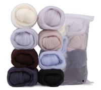 Namner Needle Felting Wool 80g (2.82oz) 8 Colour Wool Roving Set for DIY Crafts, Starter Felting Supplies, Winter Theme Fibre Art Projects