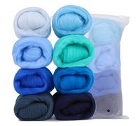Namner Needle Felting Wool 80g (2.82oz) - 8 Colour Wool Roving Set for DIY Crafts | Starter Felting Supplies | Ocean Theme Fibre Art Projects