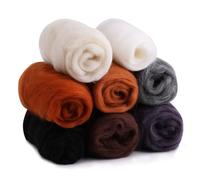 Namner Needle Felting Wool 80g (2.82oz) - 8 Colour Wool Roving Set for DIY Crafts | Starter Felting Supplies | Winter Dunes Fiber Arts Project