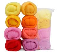 Namner Needle Felting Wool 80g (2.82oz) - 8 Colour Wool Roving Set for DIY Crafts | Starter Felting Supplies | Summer Fiber Arts Project