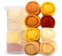 Namner Needle Felting Wool 80g (2.82oz) - 8 Colour Wool Roving Set for DIY Crafts | Starter Felting Supplies | Autumn Theme Fibre Art Projects