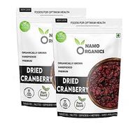 Namo Organics - 1 Kg Pouch - Dried Sliced Cranberries - Organic Cranberry Dry Fruit unsweetened Without Sugar - Family Pack