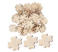 NAMOARLY 100pcs DIY Wooden Puzzle Pieces 4cm Unfinished Blank Wood Puzzles for Crafts Art Projects and Boys and Girls Creativity
