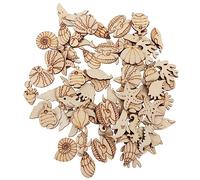 NAMOARLY 100Pcs Ocean Mix Wood Cutouts for DIY Crafts Marine Animal Shapes Handmade Puzzle Wooden Chips Unpainted Sea Life Decorations Creative Boys and Girls