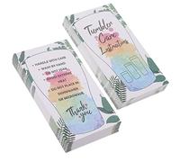 NAMOARLY 100Sheets Glass Cup Care Instruction Guide Cards Customer Directions Inserts for Tumbler Maintenance Glass Cup Care Tags