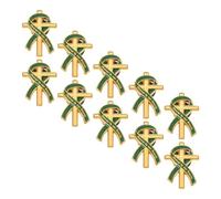 NAMOARLY 10pcs Christian Jewelry Pin with Cross and Ribbon Design, Alloy Material with Smooth Polished Finish, Elegant Bereavement Brooch for Church Events and Funerals, Does Not Snag