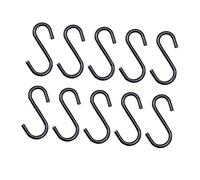 NAMOARLY 10Pcs Mini Doll S-Hook Hangers for Dollhouse Accessories Sturdy Smooth Surface Hooks for Hanging Doll Cookware Organizer Black