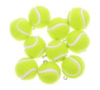 NAMOARLY 10pcs Mini Tennis Ball Charms 2cm 3d Pendants for Craft | Flocking Alloy Finish, round Shape with Loops, for Zipper Pulls, Hair Accessories, Jewellery Making