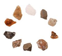 NAMOARLY 10pcs Natural Rock Specimen Collection Box, Mineral Stone Teaching Set for Primary School Science, Geological Education Irregular Natural Stone Samples for Classroom Use