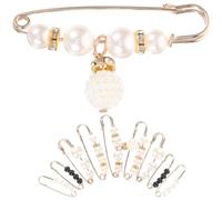 NAMOARLY 10pcs Waist Button Pins for Pants and Dresses, Metal and Pearl Material, Safe to Use No Burr, for Prom and Business, Elegant Temperament and Unique Design