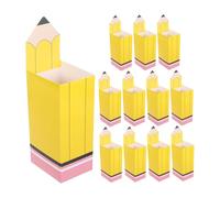 NAMOARLY 12pcs Candy Box Back to School Party Candy Holder Students Welcome Back to School Treat Boxes Themed Holders Decor Sweet Filled Popcorn Boxes Tags Teacher Pastel Paper Yellow