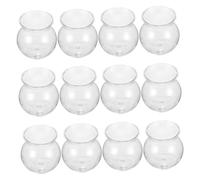 NAMOARLY 12pcs Hydroponic Plant Container for Succulents and Moss, Lightweight Plastic round Desktop Planter with Easy to Clean Design, for Office and Home Use, Modern Style Terrarium Pot