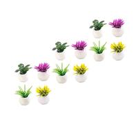 NAMOARLY 12pcs Miniature Plant Models Small Potted Faux Greenery Mini House Accessories for Desk Decor Miniature Garden Ornaments for Bonsai Shelf Decoration and Gift