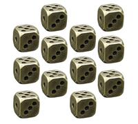 NAMOARLY 12pcs Vintage Brass Dice Solid Rounded Corner Metal Multi-sided Dice for Board Games Bar Party Tabletop Role Playing Game Accessories and Decorative