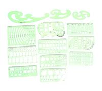 NAMOARLY 13Pcs Geometric Drawing Templates Multifunctional Engineering Rulers for Architecture School Art Design DIY Measuring Stencils for Building Drafting and Crafts