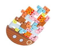 NAMOARLY 1set Balanced Wooden Animal Stacking Toy Educational Plaything for Toddlers Promotes Imagination and Social Skills for Interactive Family Play