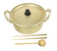 NAMOARLY 1set Double Handled Instant Noodle Pot Aluminum Soup Pot for Ramen and Hot Cooking Anti-scalding Design Deep Convenient for Grill Alcohol Stove
