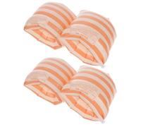 NAMOARLY 2 Pairs Inflatable Adult Arm Floaties Dual , PVC Water-Resistant Swim Armbands for Pool and Beach Safety, Orange Textured Arm Swimming Circles