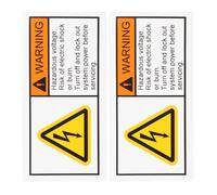 NAMOARLY 2 Pcs High Voltage Warning Signs Electric Shock Warning Stickers Easy Installation for Industrial Safety