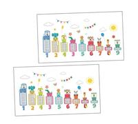 NAMOARLY 2 Sets Animal Multiplication Table Wall Stickers for Room 30x30cm Educational Wall Decals Cartoon Animal for Nursery and Kindergarten