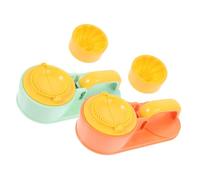 NAMOARLY 2 Sets Manual Dumpling Maker Mold with Non-Stick Surface Labor-Saving Dough Press for Home Kitchen Includes Dumpling Skin Press in Fresh Green and Bright Orange Easy Operation