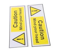 NAMOARLY 2 Sheets Watch Your Head Warning Sign Stickers, Self-adhesive Caution Labels for Machinery Safety, High Visibility Head Protection Signs for Factories and Warehouses
