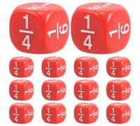 NAMOARLY 20pcs Rounded Corner Fraction Dice Multi-sided Math Learning Tools for Classroom Teaching Enhance Fraction Calculation Skills Safe Acrylic Material Educational Game Accessories
