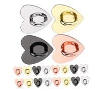 NAMOARLY 24pcs DIY Heart-shaped Alloy Phone Strap Hooks Lightweight Secure Grip Phone Case Hoop Accessories Four Colors Metal Finger Ring Holder Stands