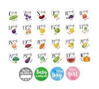 NAMOARLY 28Pcs Pregnancy Belly Decals Monthly Achievement Stickers Maternity Photography Props for Expecting Women Photo Shoot