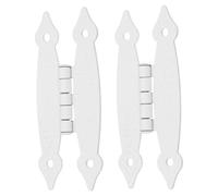 NAMOARLY 2pcs Antique Iron Cabinet Hinges Shaped Flush Hinges with Polished Surface for Box Doors and Furniture Easy Install Replacement Hardware