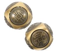 NAMOARLY 2pcs Brass Chinese Baoding Hand Massage Balls 36mm Six Sided Relief for Hand Therapy and Stress Relief with Elegant Design Suitable for Office Relaxation