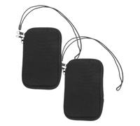 NAMOARLY 2pcs Cell Phone Sleeves Neoprene Pouch Portable Spacious Interior Black Lightweight Mobile Phone Holder for Walking Travel Everyday Use Women