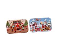 NAMOARLY 2Pcs Christmas Wooden Puzzle for Early Childhood Educational Jigsaw with Snowy Scene and Classroom Designs Hand Eye Coordination Development