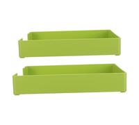 NAMOARLY 2pcs Filing Storage Tray for Documents and Notes, Green Abs Plastic Desk Organizer with High Sidewall Structure and Smooth Flat Surface, Stackable Office Storage Tray for Shared