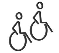 NAMOARLY 2pcs Handicap Sticker Placard Restroom Symbol Sign Black Thick Acrylic Waterproof Scratch-resistant Accessible Bathroom Sign for Indoor Outdoor Use