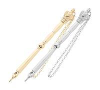 NAMOARLY 2pcs Jewish Reading Pointer Bible Finger Tool Metal Yad Crown Head Pendant for Mitzvah Adult 17cm Gold and Silver Bookmark Accessories Portable