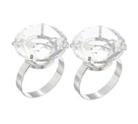 NAMOARLY 2pcs Large Fake Diamond Ring Props for Wedding Rhinestone Engagement Ring for Wedding Decor Bridal Jewelry