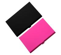 NAMOARLY 2pcs Metal Business Card Holder Aluminum Sublimation Box for Compact Design for Office Teachers Black Rose Red