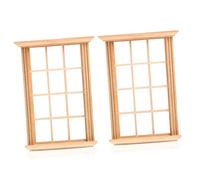 NAMOARLY 2pcs Mini Doll House Window Frame Scale Simulated Twelve Lattice Design for Dollhouse Photography and Decoration Accessories