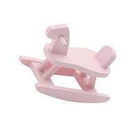 NAMOARLY 2Pcs Mini Wooden Horse Ornaments DIY Craft Micro Landscape Decor for Dollhouse Accessories Educational Model Pink Small Rocking Horse Decoration
