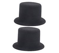 NAMOARLY 2pcs Miniature Hats for Crafts Handcrafted Doll Tops Hats Fluffy Black Decorations for DIY Pet and Doll Dress Up for Cosplay and Photography