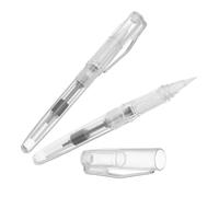NAMOARLY 2pcs Refillable Water Brush Pens for Beginner Calligraphy | Soft Nylon Tip, Fountain Pen Style Grip, for Notebooks and Rice Paper, Daily Writing at Home