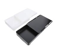 NAMOARLY 2pcs under Desk Hidden Storage Drawers, Small White and Black Adhesive Slide-out Organizer for Office and Home Desk, Space-saving Table Bottom Drawer Holder