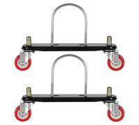 NAMOARLY 2pcs Universal Oil Filled Radiator Replacement Wheels with Black Base Legs and Red Rubber Casters, Heavy Duty Mobile Pulley Brackets for Electric Heater Repair and Home Office Use