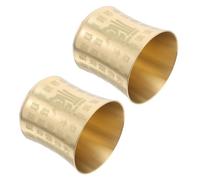 NAMOARLY 2pcs Vintage Brass Tea Cups Golden Finish for Meditation Rituals | Buddhist offering cup style, retro Asian tea cup design, altar supplies, multifunctional décor piece