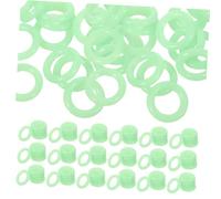 NAMOARLY 300pcs Glow in the Dark Silicone Tent Stake Rings, Green Radiant Camping Peg Holders for Night Visibility, Outdoor Tent Accessories for Hiking and Fishing