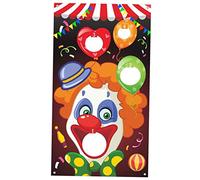 NAMOARLY 3pcs Carnival Clown Throwing Flags Cornhole Game Toss Hanging Flags for Outdoor Party Games Random Color