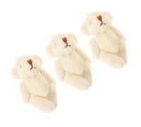 NAMOARLY 3pcs Cute Bear Crafts DIY Accessories with Beige Pp Cotton Material, Safe and Funny Bear Doll Ornaments, for Sewing on Bags and T-shirts for DIY Crafts Lovers