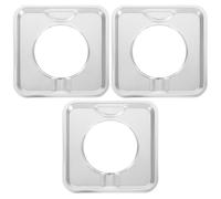 NAMOARLY 3Pcs Gas Stove Burner Covers Square, 7.7x7.7" Drip Pan for Stove, Metal Range Cooktop Drip Pans, Gas Burner Liner Cover, Catch Water Spills and Grease